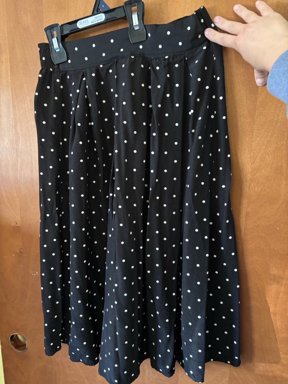 Women's Black Polka Dot A-Line Skirt